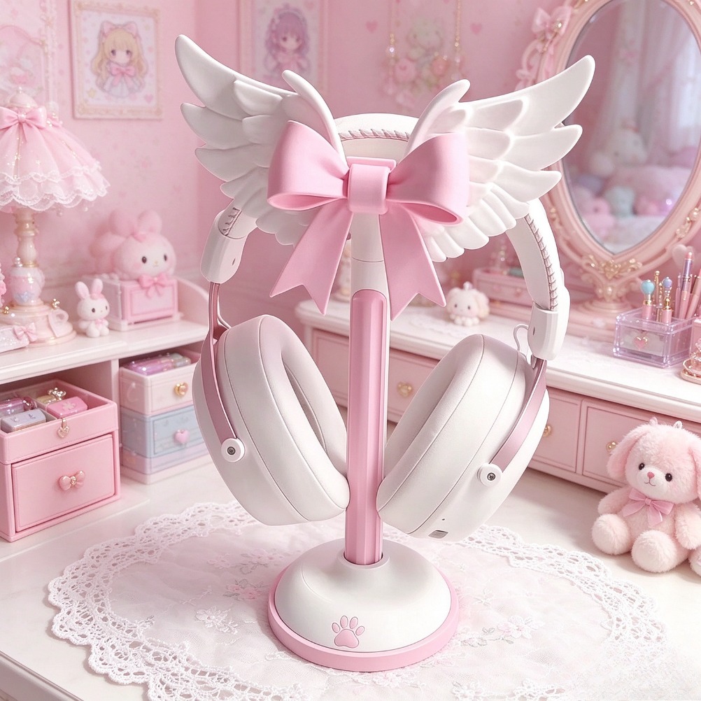 Accessories For Your Gaming Room - 엔젤 윙 모양의 헤드폰 거치대, 귀여운