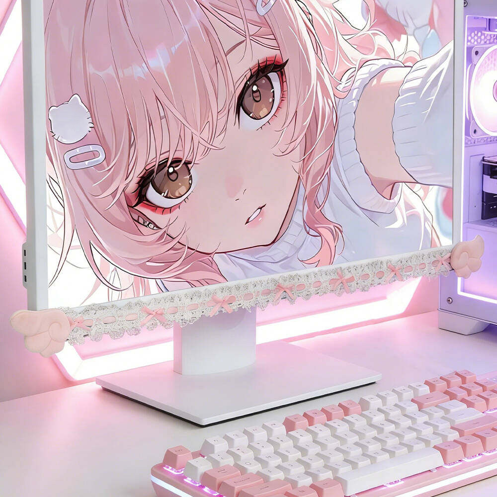리본 레이스 귀여운 테이블 스크린 장식용 컴퓨터 모니터 - Accessories For Your Gaming Room 리뷰 및 가격