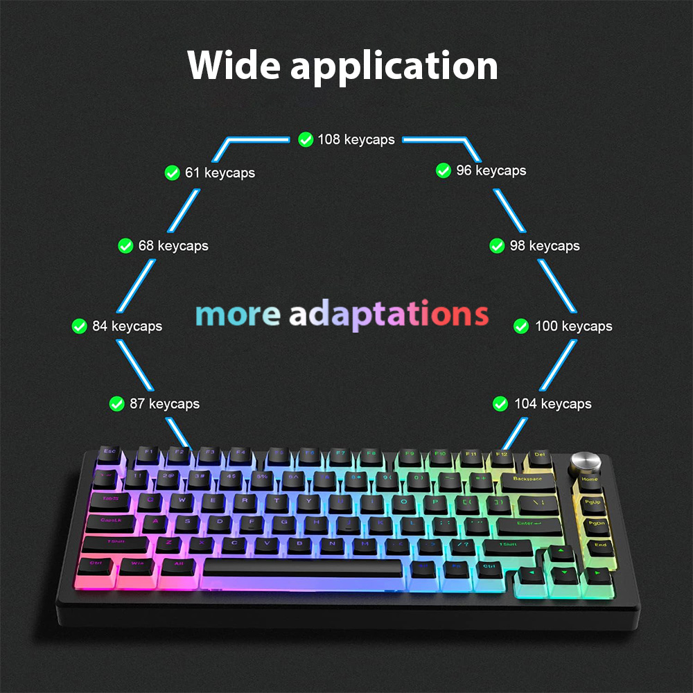 129키 푸딩 키캡 PBT 이중사출 RGB 게이밍 키보 - Gaming Accessories Aesthetic 리뷰 및 가격